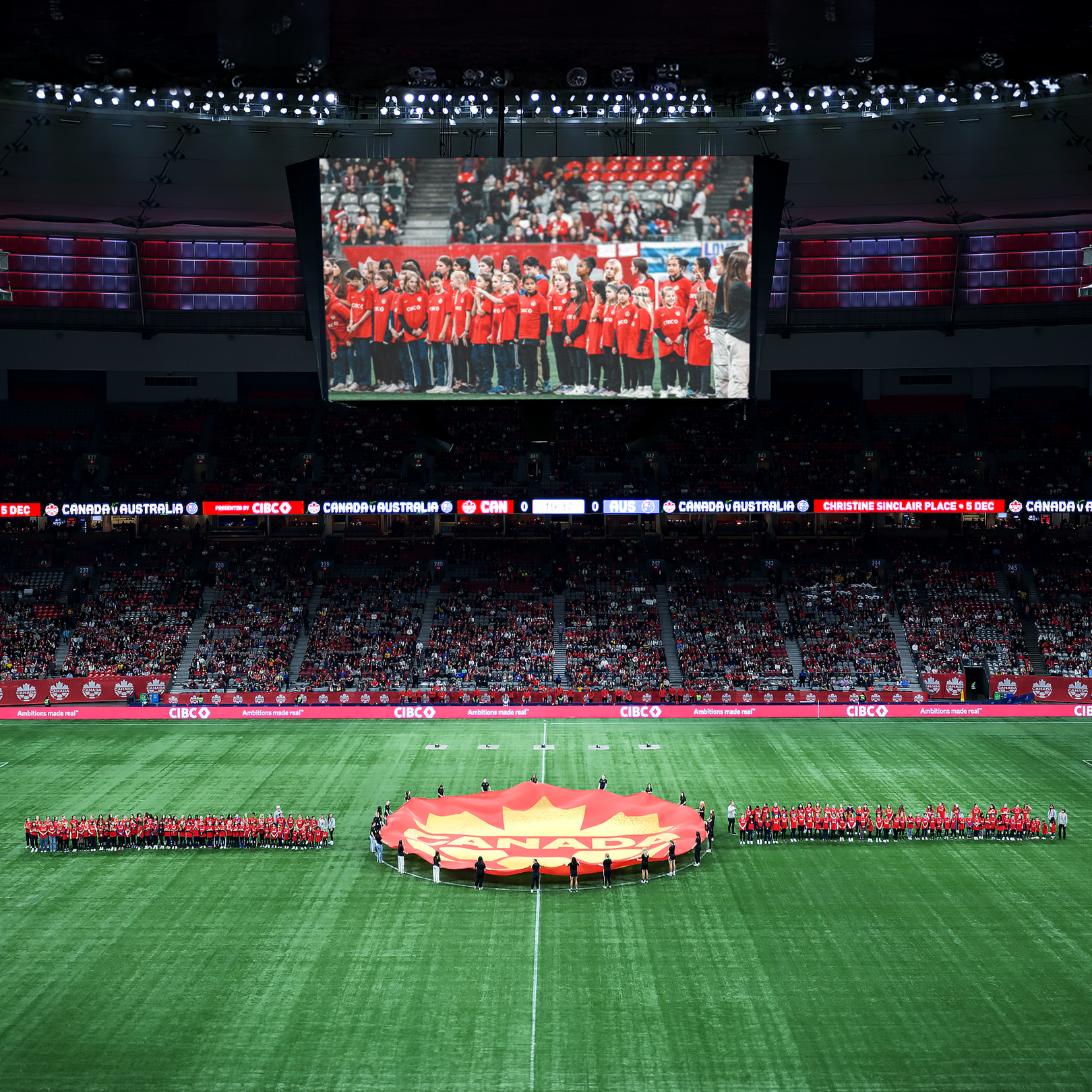 Stadium view of soccer field